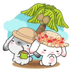 [LINEスタンプ] Summer Rabbit on Vacation