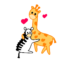 [LINEスタンプ] Giraffe ＆ Zebra