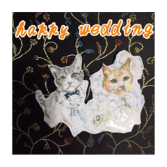 [LINEスタンプ] wedding Tyoki and Ruki