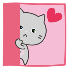 [LINEスタンプ] 灰色猫のテンション低めスタンプ♥︎英語の画像（メイン）