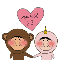 [LINEスタンプ] Little Monkey, Little Unicorn