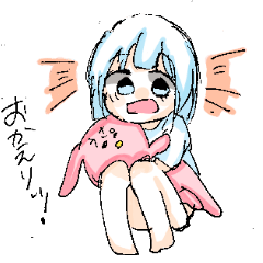 [LINEスタンプ] 水色ショートの女の子スタンプ