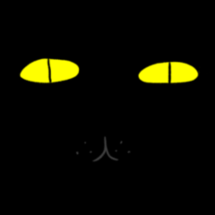 [LINEスタンプ] 角が立っている ブラックイエロー ネコ