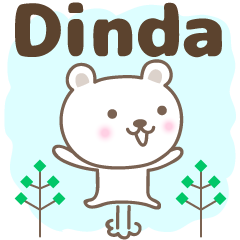 Cute bear stickers name, Dinda