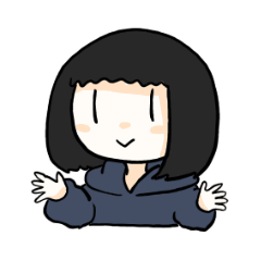 [LINEスタンプ] Black-haired girl