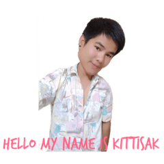 [LINEスタンプ] hello my name is kittisak