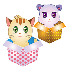 [LINEスタンプ] lion snow cat and chrysanthemum cat