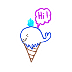 [LINEスタンプ] cute whale cone