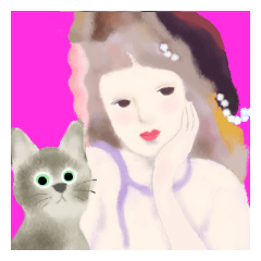 [LINEスタンプ] The cat which likes Laurencin