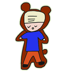 [LINEスタンプ] Kacchan's bear costume