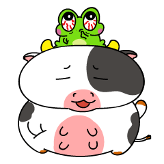 [LINEスタンプ] froggy ＆ cow