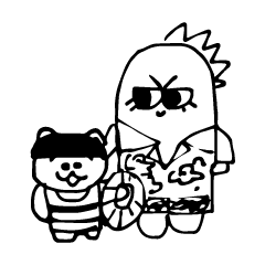 [LINEスタンプ] さえぐさザウルスといぬ