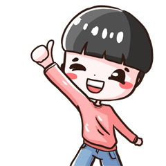 [LINEスタンプ] A pink boy named Shawn