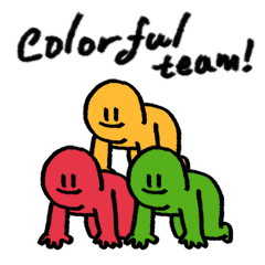 [LINEスタンプ] Colorful team！