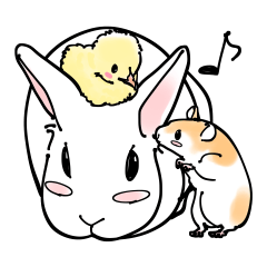 [LINEスタンプ] 白ウサギと小動物たちの画像（メイン）