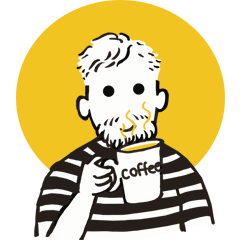 [LINEスタンプ] Beard man with with Striped shirt