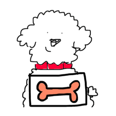 [LINEスタンプ] 超白い犬 日本語版