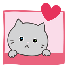 灰色猫のテンション低めスタンプ♥︎繁体字