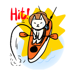 [LINEスタンプ] カヤックフィッシングキャット