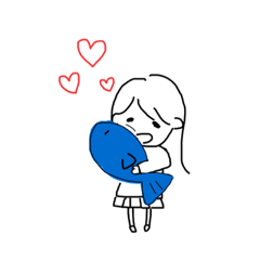 [LINEスタンプ] 魚が好きな女の子