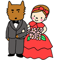 [LINEスタンプ] あかずきんちゃんの結婚式