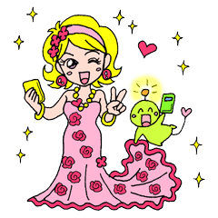 [LINEスタンプ] エミちゃんとツイてる坊や