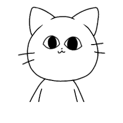 [LINEスタンプ] しんだ目のネコ