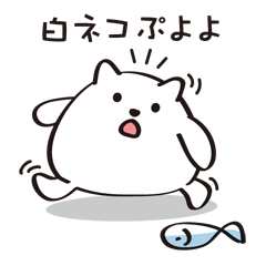 [LINEスタンプ] 白ネコぷよよ【日常編】