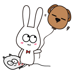 [LINEスタンプ] ウサギと友達(？)