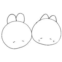 [LINEスタンプ] うさちゃんねこちゃん