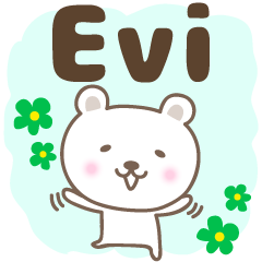 Cute bear stickers name, Evi
