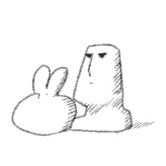 [LINEスタンプ] モアイうさぎスタンプ