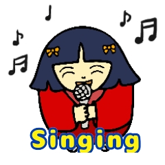 [LINEスタンプ] 可愛い日本人形1(English Ver.)