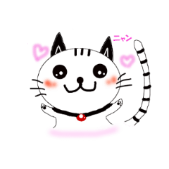 [LINEスタンプ] 可愛いリアクションの丸い目の猫ちゃん