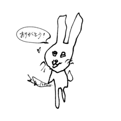 [LINEスタンプ] 画伯によるうさぎと仲間たち