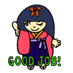 [LINEスタンプ] 可愛い日本人形2 (English Ver.)