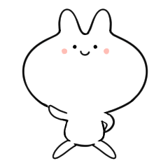 [LINEスタンプ] やわらか白うさぎ