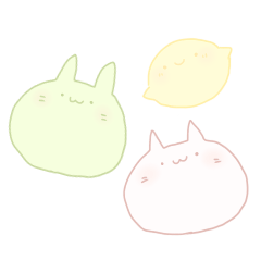 [LINEスタンプ] まったり猫と兎とレモンの画像（メイン）