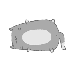 [LINEスタンプ] 怠惰な太った猫の人生の画像（メイン）