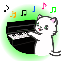 [LINEスタンプ] 楽器演奏するネコの画像（メイン）